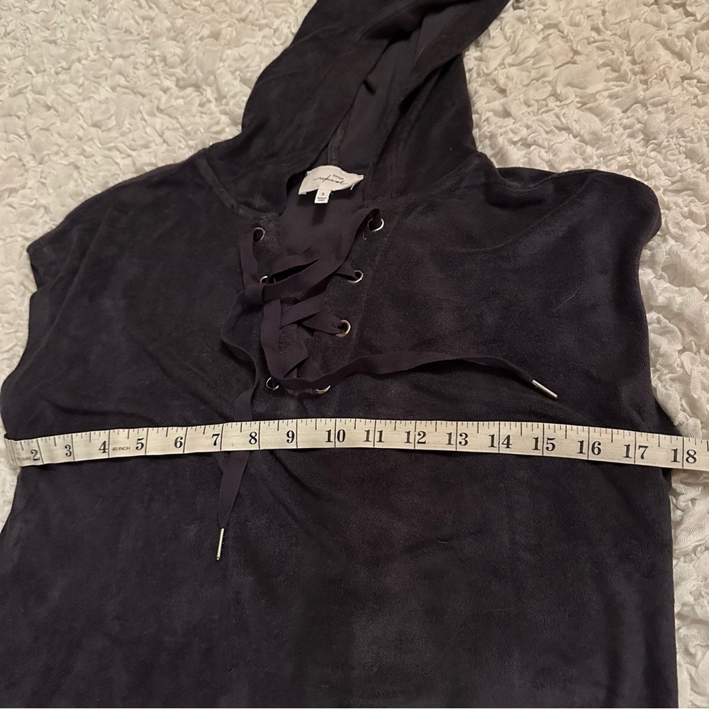 Soma Weekend Terry Sweatshirt Dress Small Gray Hooded Lounge Dress - Picture 4 of 8